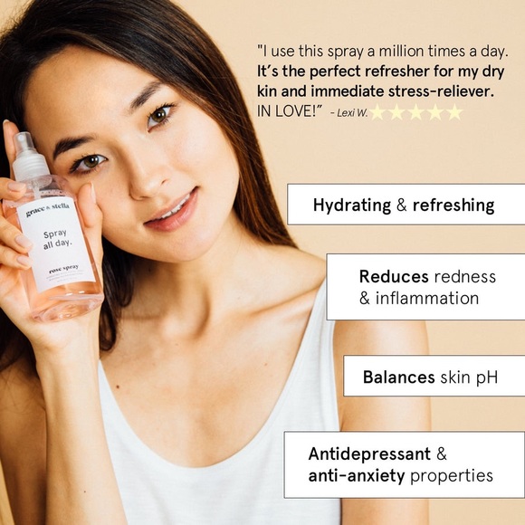 »—Stella & Grace—» Spray All Day > Hydrate Sooth Replenish Facial Rose Spray - Picture 3 of 16
